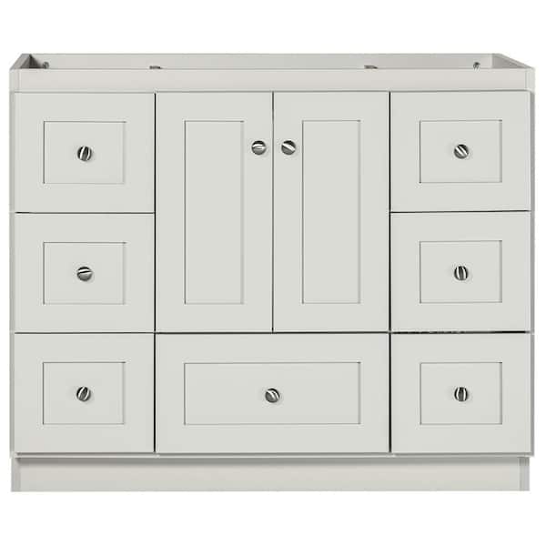 Simplicity by Strasser Shaker 42 in. W x 21 in. D x 34.5 in. H Bath Vanity Cabinet without Top in Dewy Morning