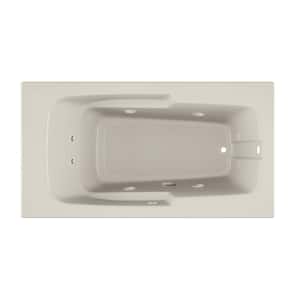 CETRA 60 in. x 32 in. Rectangular Whirlpool Bathtub with Right Drain in Oyster