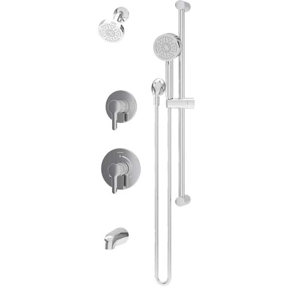 Solarity HydroMersion Double Handle Tub and Shower Trim Kit with Hand Spray (Valve Not Included)