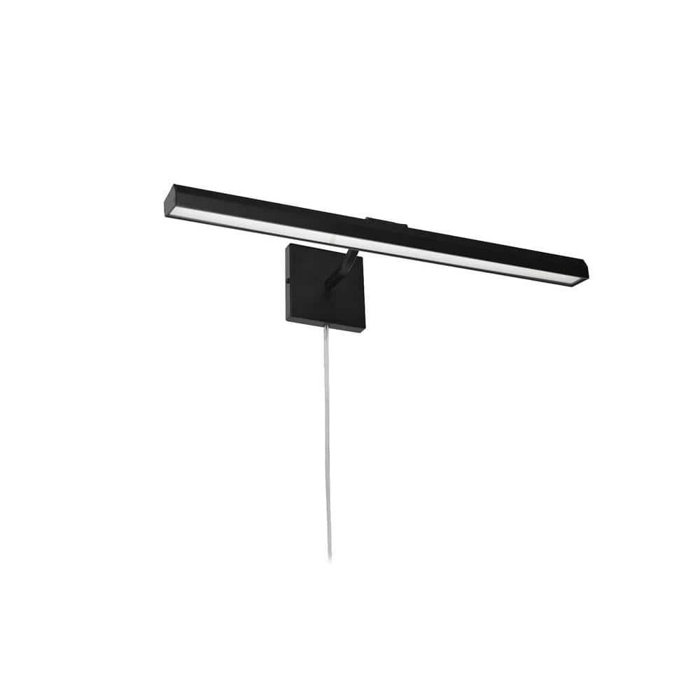Leonardo 2.75 in. 3-Lights Matte Black LED Picture Light