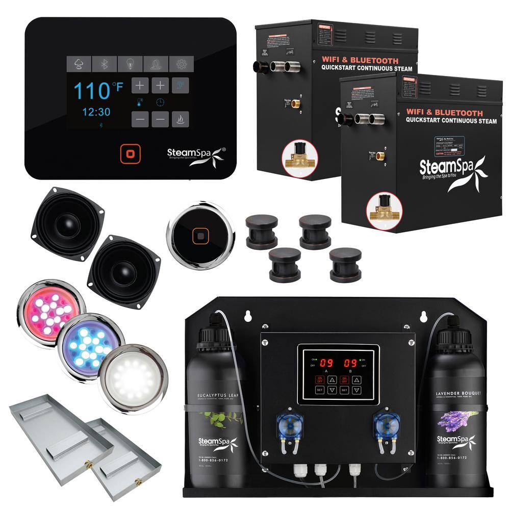SteamSpa Black Series 21kW Steam Bath Generator with Wireless Bluetooth ...