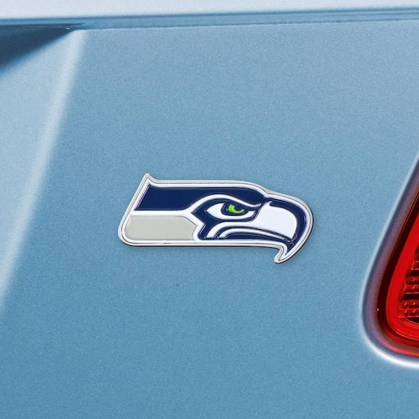 Seattle Seahawks Logo Football Decal #1 4.75"x6" Choose Style,  Color