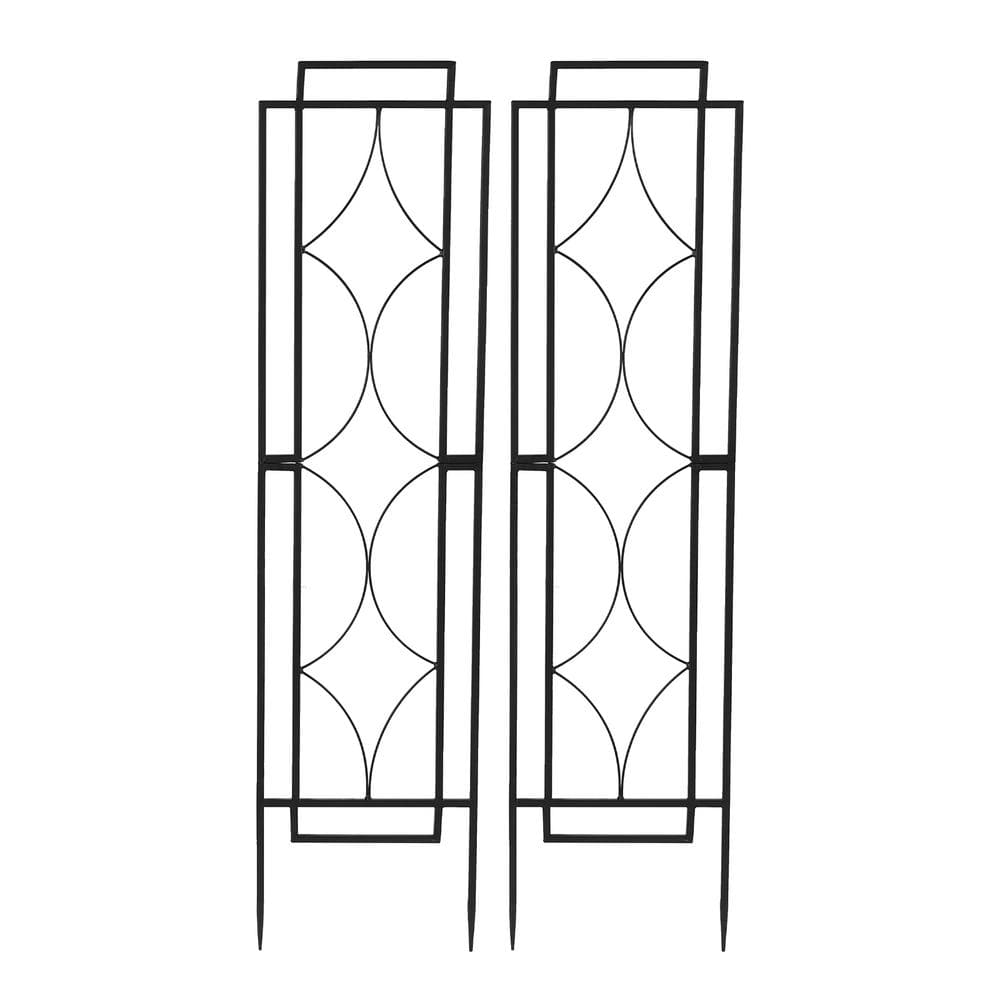 YIYIBYUS 48 .4 in. Black Metal Chic Diamonds Design Garden Climbing