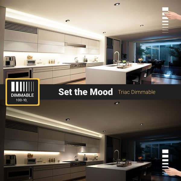 Sublimation 2" Anti-Glare LED Recessed Light 6-Pack – 5CCT Selectable, 9W 800LM, Dimmable, CRI90+, Waterproof, Canless Jbox