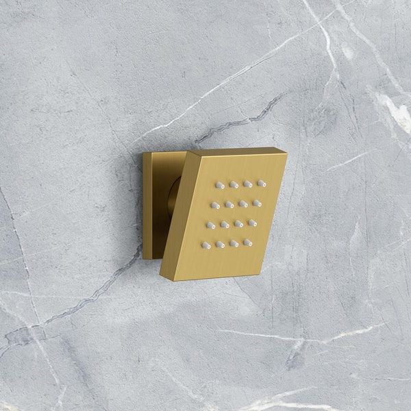 ZenithRain 1 Body-Spray Single Handle 1-Spray Tub and Shower Faucet 1.8 GPM in. Brushed Gold Valve Not Included