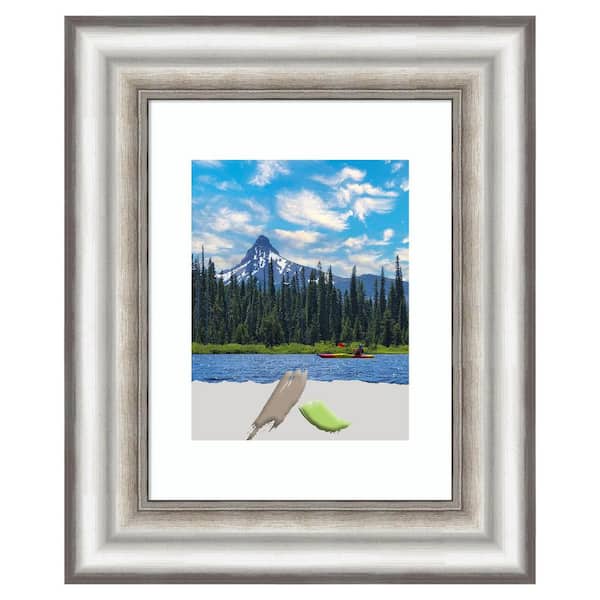 Amanti Art Salon Silver Picture Frame Opening Size 11x14 in. (Matted To 8x10 in.)