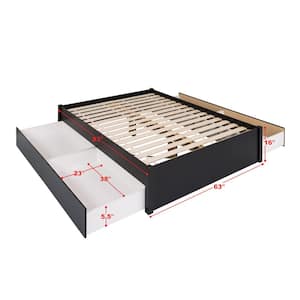 Select Black Queen 4-Post Platform Bed with 4-Drawers