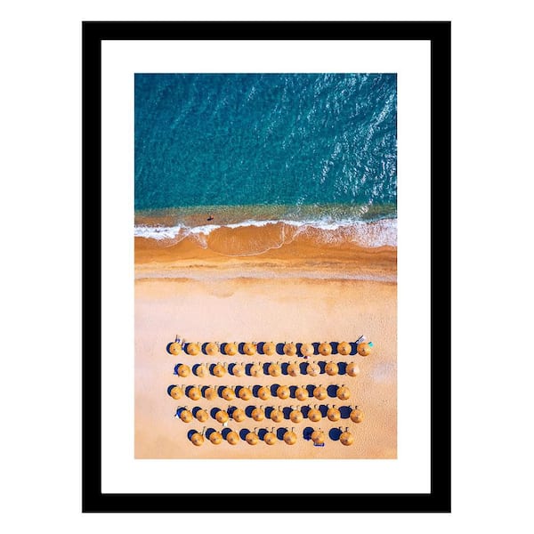 VENICE BEACH Collections Beach Umbrellas From Above by Unknown 1 Piece Framed Graphic Print Abstract Poster Art Print 18 in. x 14 in.