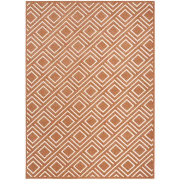Nourison Casual Copper 4 ft. x 6 ft. Checker Contemporary Area Rug