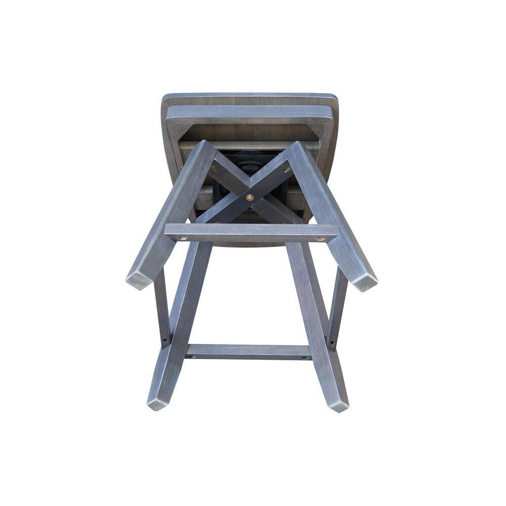 Heather Gray Solid Wood Swivel Counter Height Stool