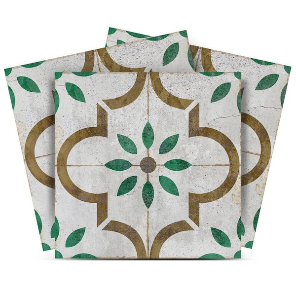 MI ALMA Brown and Green R88 4 in. x 4 in. Vinyl Peel and Stick Tile (24-Tiles, 2.67 sq. ft. /Pack)