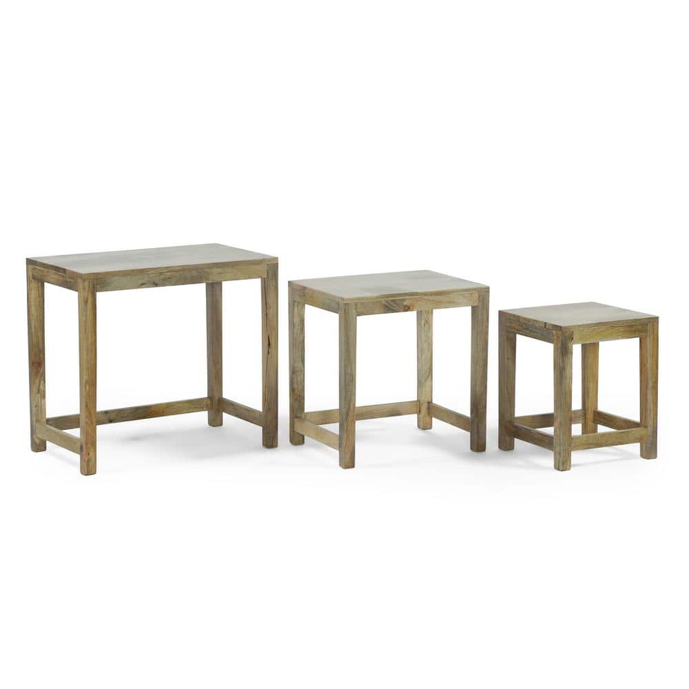 Noble House Corneu Natural Nested Side Tables (Set of 3) 105987 - The ...