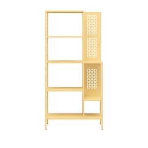 Annie, 73 in. Tall, 3 Shelf, Steel Bookcase, Sunny Yellow