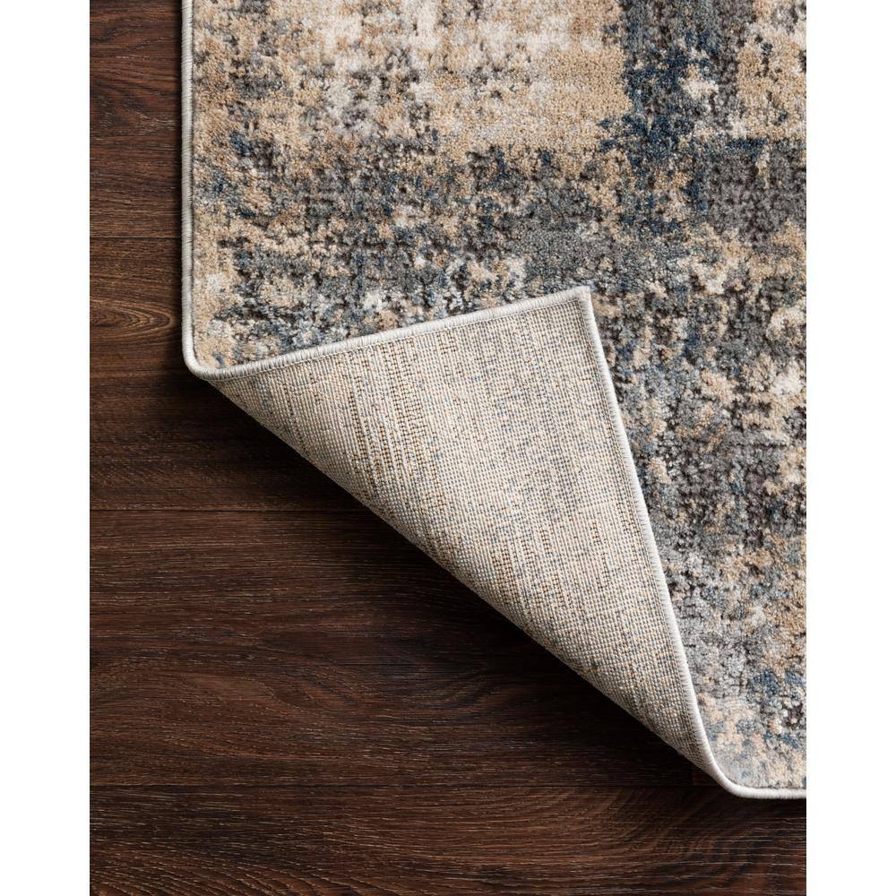 Ivory Abstract Easy-Care Synthetic Rectangular Area Rug, 6'7" x 9'2"