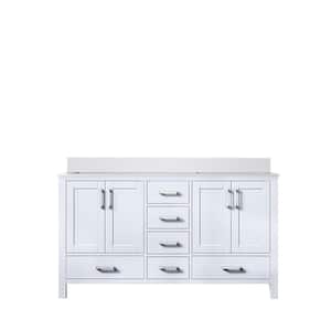 Jacques 60 in. W x 22 in. D White Bath Vanity and Cultured Marble Top