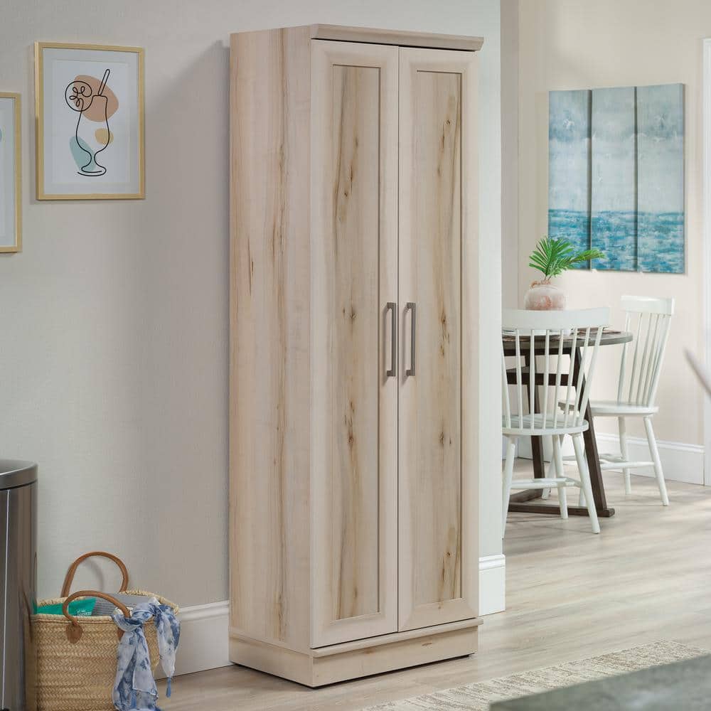 Pacific Maple Freestanding Storage Cabinet with Adjustable Shelving