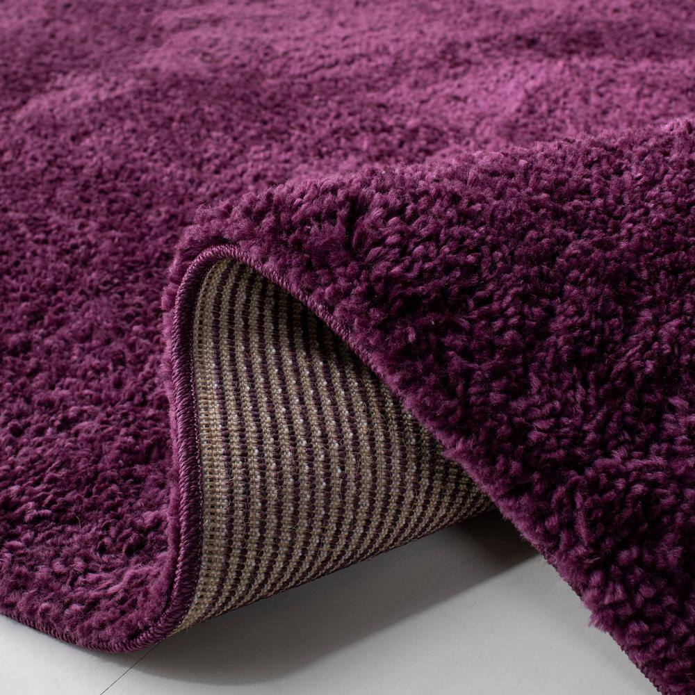 Purple 3' x 3' Square Shag Rug with Synthetic Fibers