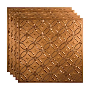 Rings 2 ft. x 2 ft. Antique Bronze Lay-In Vinyl Ceiling Tile (20 sq. ft.)