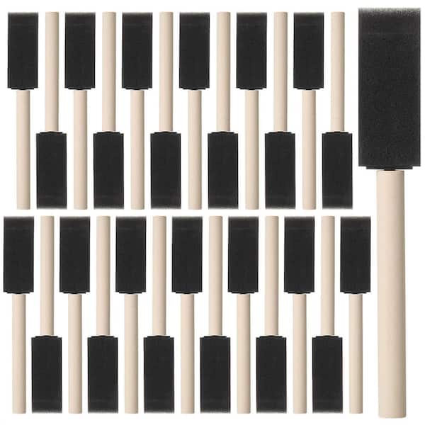 5 Pcs Foam Brushes for Painting  Foam Paint Brushes Set of 4,Wood Handles  Sponge Foam Brush Painting Foam Brush Tool in Black for Acrylics, Art,  Varnishes, Crafts, Stains 