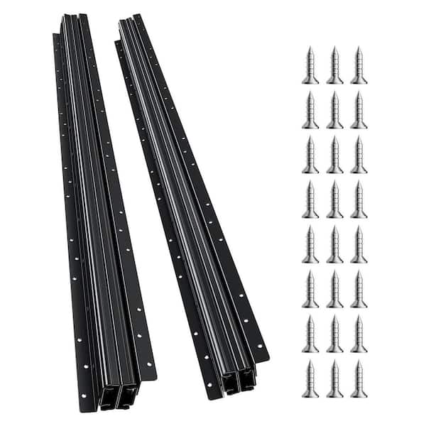 Undermount Drawer Slides, 40 in., Full Extension Under Stair Cabinet Rails, 260 lbs. Load Capacity Heavy Duty, Black