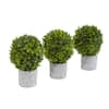 Nearly Natural 9 In. Boxwood Artificial Mini Topiary, Set of 3 4340-S3 ...