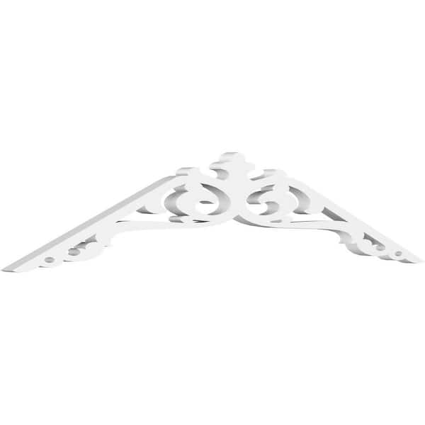 Ekena Millwork 1 in. x 36 in. x 7-1/2 in. (5/12) Pitch Amber Gable Pediment Architectural Grade PVC Moulding