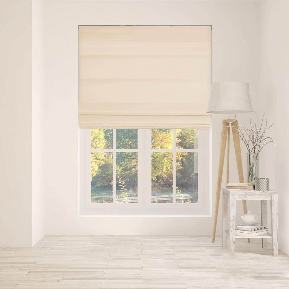 Pebble Beach Cordless Light Filtering Fabric Roman Shade 24"W x 72"H