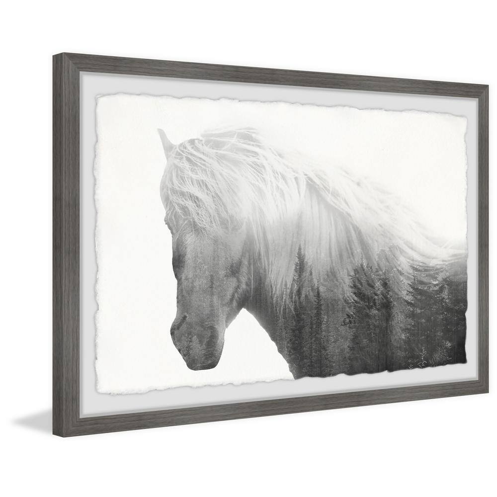 Majestic Horse with Forest Silhouette Framed Wall Art