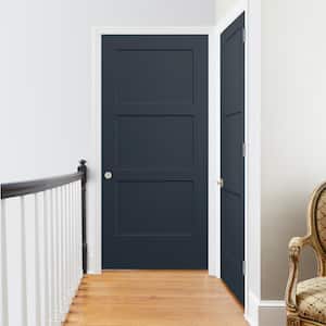 36 in. x 80 in. Birkdale Denim Stain Right-Hand Smooth Solid Core Molded Composite Single Prehung Interior Door