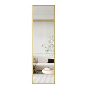 13.8 in. W x 48 in. H Yellow Premium Aluminium Alloy Metal Frame Wall Mounted Full Body Mirror