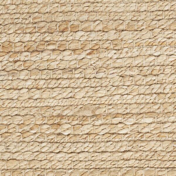4 ft. x 4 ft. Beige Solid Color Washable Area Rug