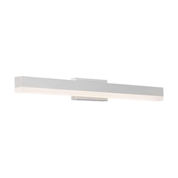 WAC Lighting Styx 25 in. 1-Light Brushed Aluminum LED Vanity Light Bar with Selectable White 2700K-3000K-3500K