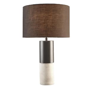 27.5 in. Black And White Concrete Table Lamp