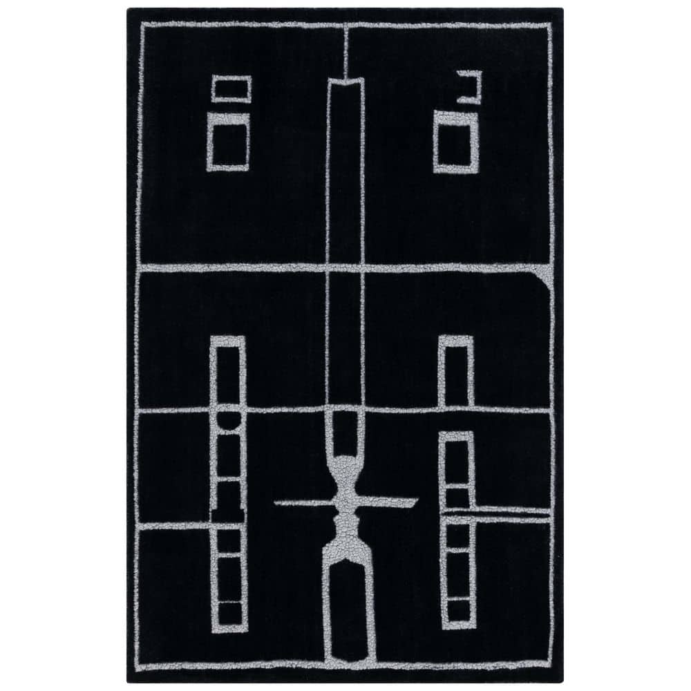 Fifth Avenue 4 ft. x 6 ft. Black/Ivory Abstract Geometric Area Rug price history on PriceWatchPro