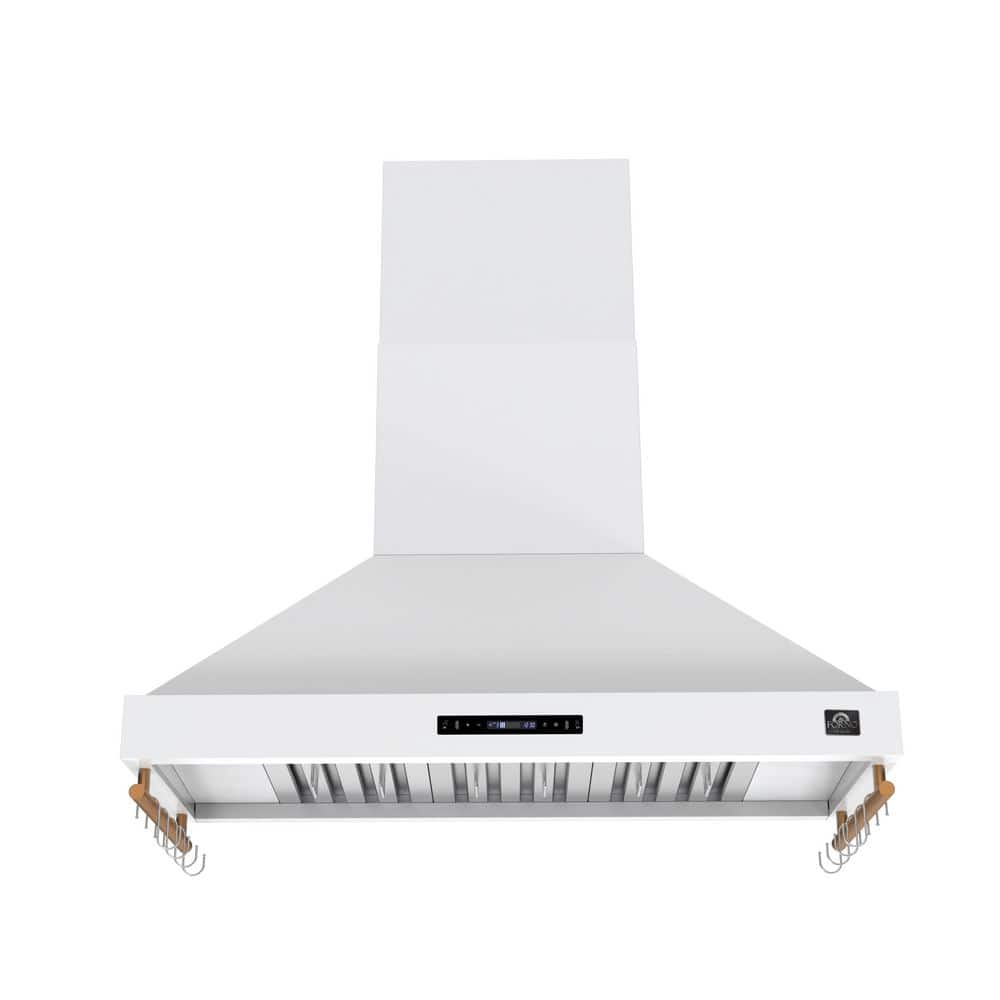 Venezia 48 Inch Wall-Mounted Range Hood in White with Antique Brass Accessories, Touch Controls and Baffle Filters price history on PriceWatchPro