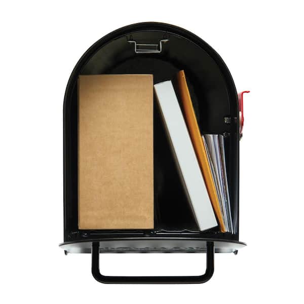 Gibraltar Mailboxes Ironside Standard Metal Black Post Mount Mailbox Gibraltar Mailboxes Ironside Standard Metal Black Post Mount Mailbox