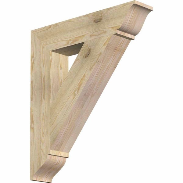 Ekena Millwork 6 in. x 34 in. x 30 in. Douglas Fir Traditional Rough Sawn Bracket