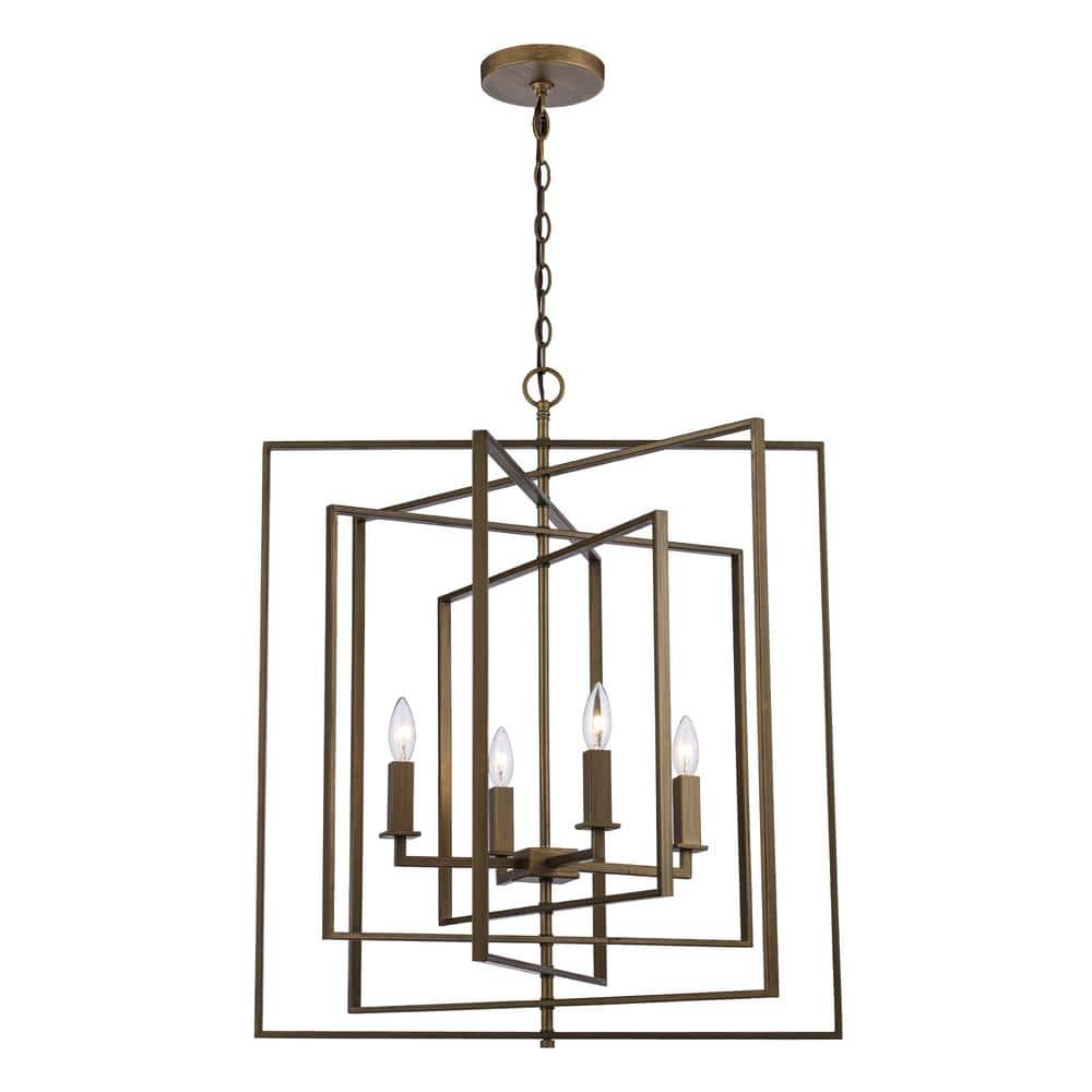 Antique Gold 26" Modern Indoor/Outdoor Pendant Light
