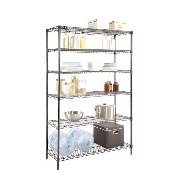 HDX 6-Tier Commercial Grade Heavy Duty Steel Wire Shelving Unit in Chrome  (48 in. W x 72 in. H x 18 in. D) HD18481302PS-1 - The Home Depot