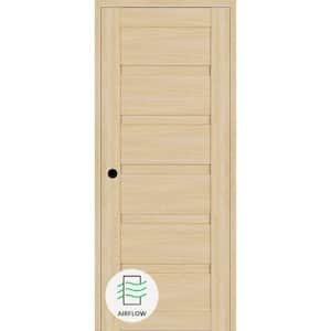 Louver DIY-Friendly 32 in. W. x 80 in. Right-Hand Loire Ash Wood Composite Single Swing Interior Door