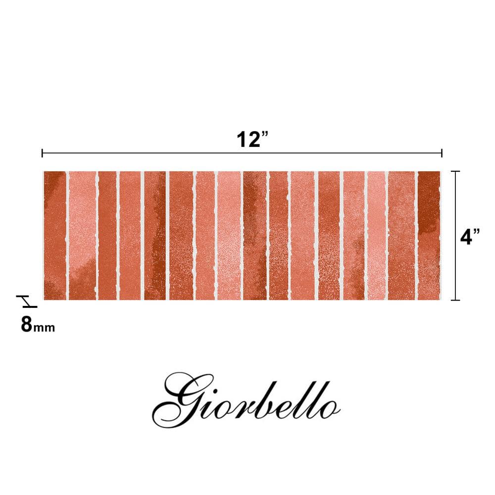 Colorido Red Fluted Glossy Ceramic Wall Tile - 4" x 12"