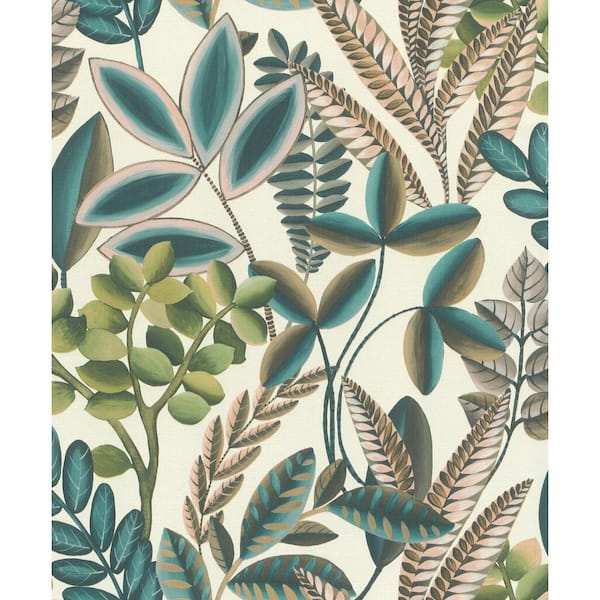 rasch Liani Cream Green Painterly Botanical Wallpaper Sample
