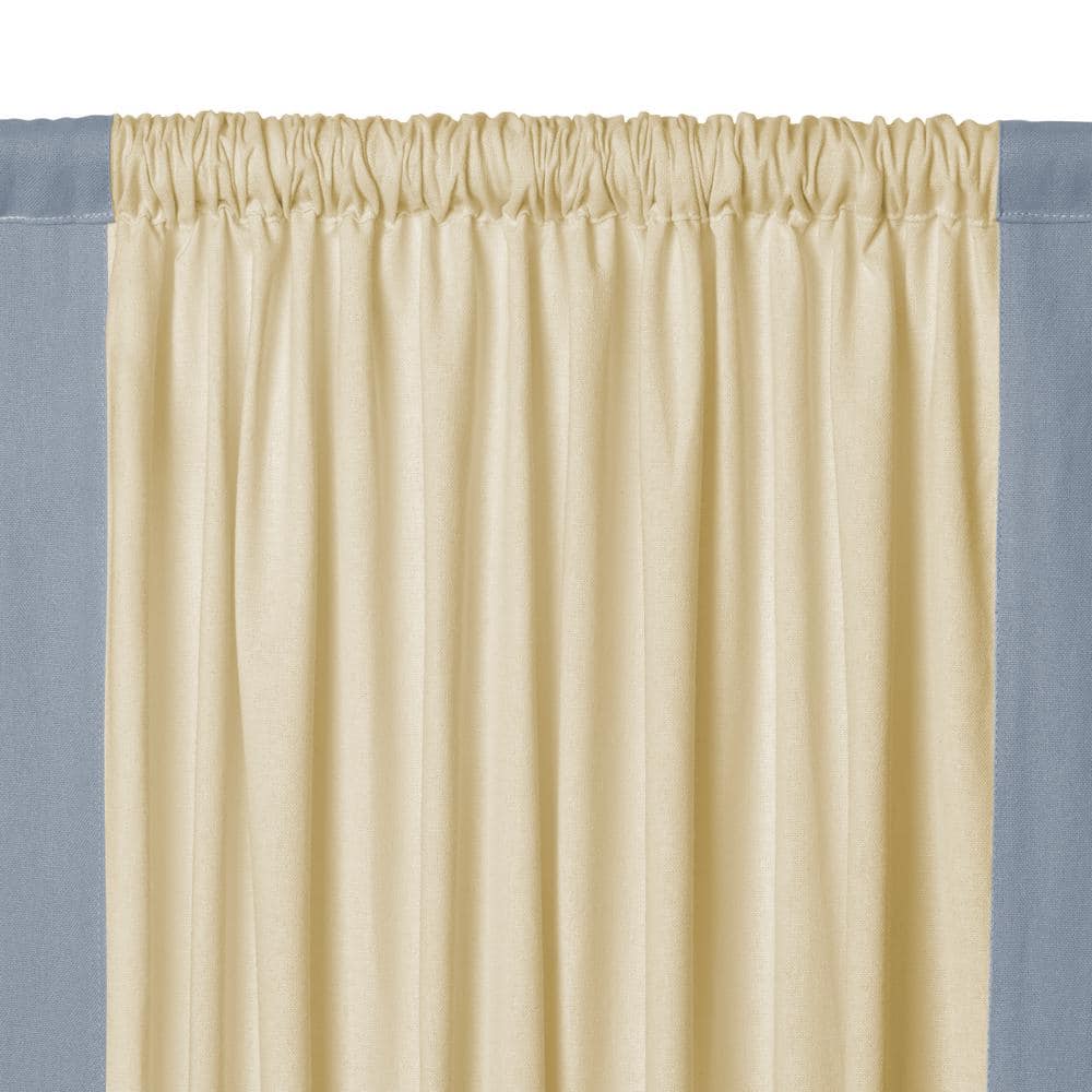 Blue Cotton Room-Darkening Rod Pocket Kitchen Tiers, 30" W x 24" L, Set of 2