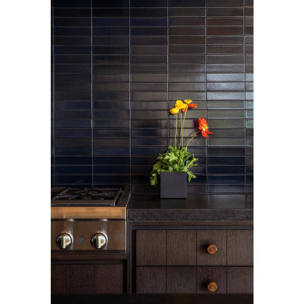 Compact Black Plastic-Stone Composite Cube Planter, 5 Inch