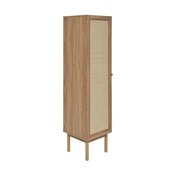 Classe 15 in. W x 15 in. D x 60 in. H Brown MDF Linen Cabinet in Oak