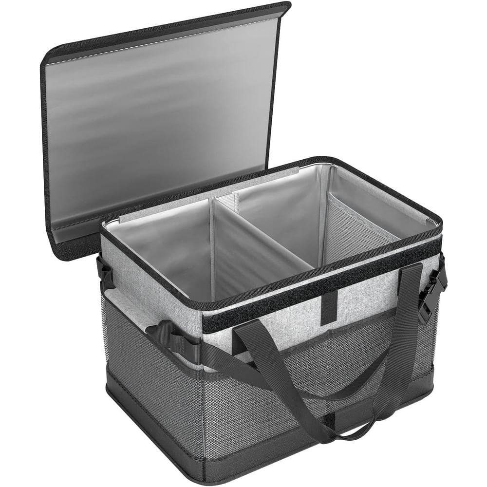 Oxford Fabric Large Grill Caddy with Lid and Paper Towel Holder, Insulated 