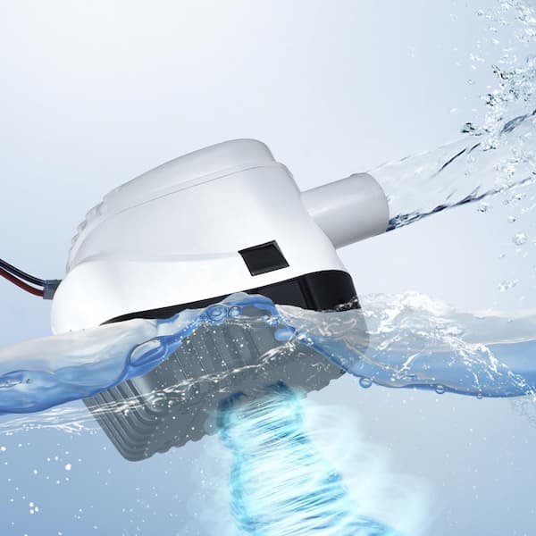 Bilge Pump 1/7 HP 1100GPH 12-Volt Automatic Submersible Utility Pump with Float Switch 1.1 in. for Boats Ponds Pools