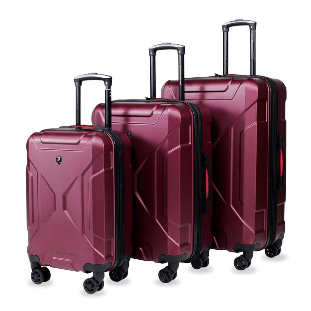 American Green Travel Vailor 3-Piece Burgundy Hardside Expandable ...