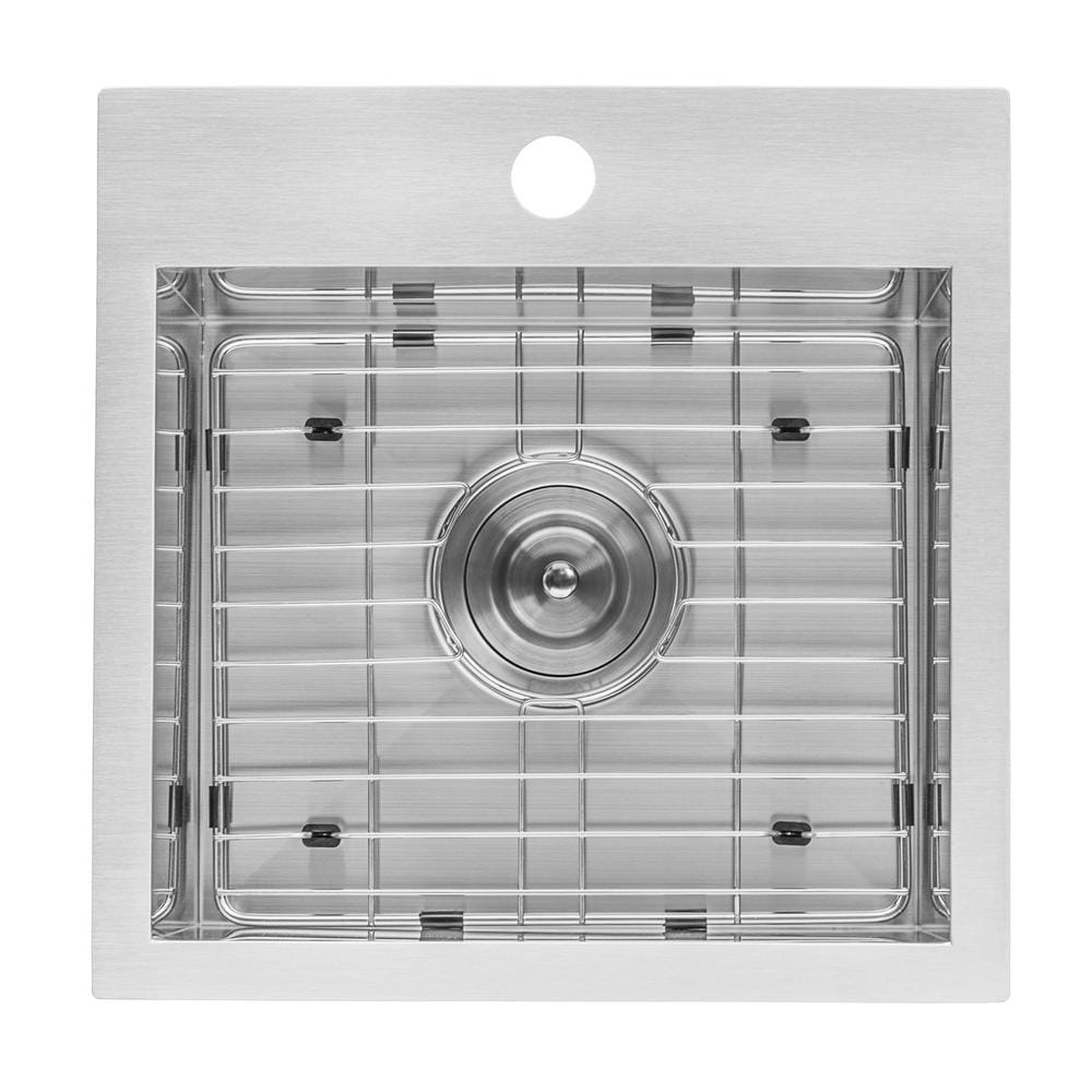 Ruvati 15" Brushed Stainless Steel Drop-In Bar Sink