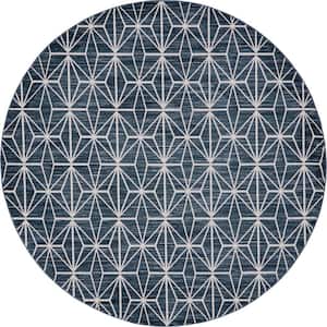 Uptown Collection Fifth Avenue Navy Blue 8' 0 x 8' 0 Round Rug